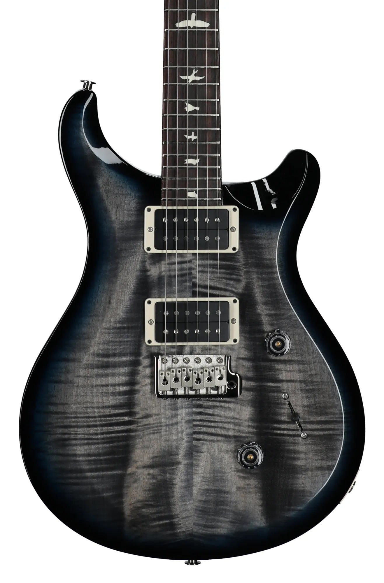 PRS S2 Custom 24 Guitar with Premium Gigbag Faded Gray Black Blue Smokeburst View 2