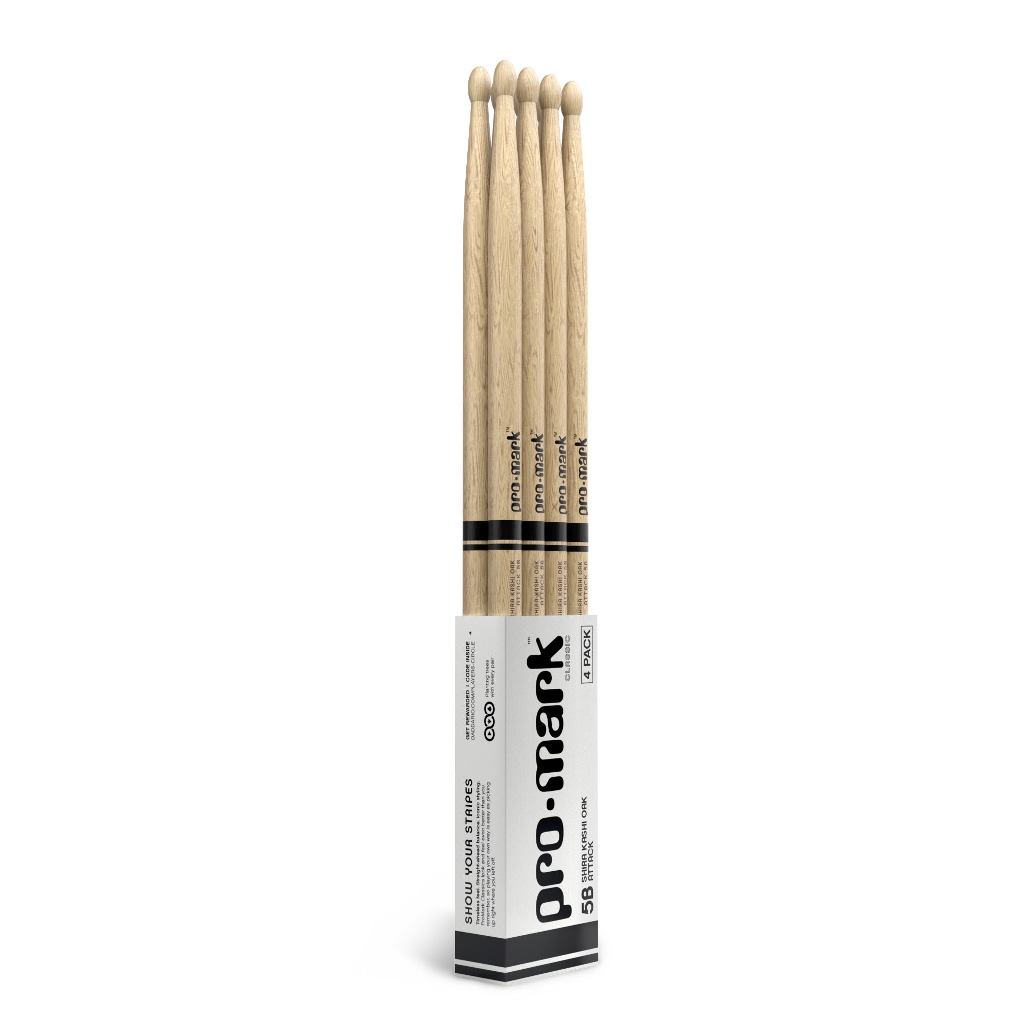 Pro-Mark 5B Wood Shira Kashi Oak Oval 4 Pack