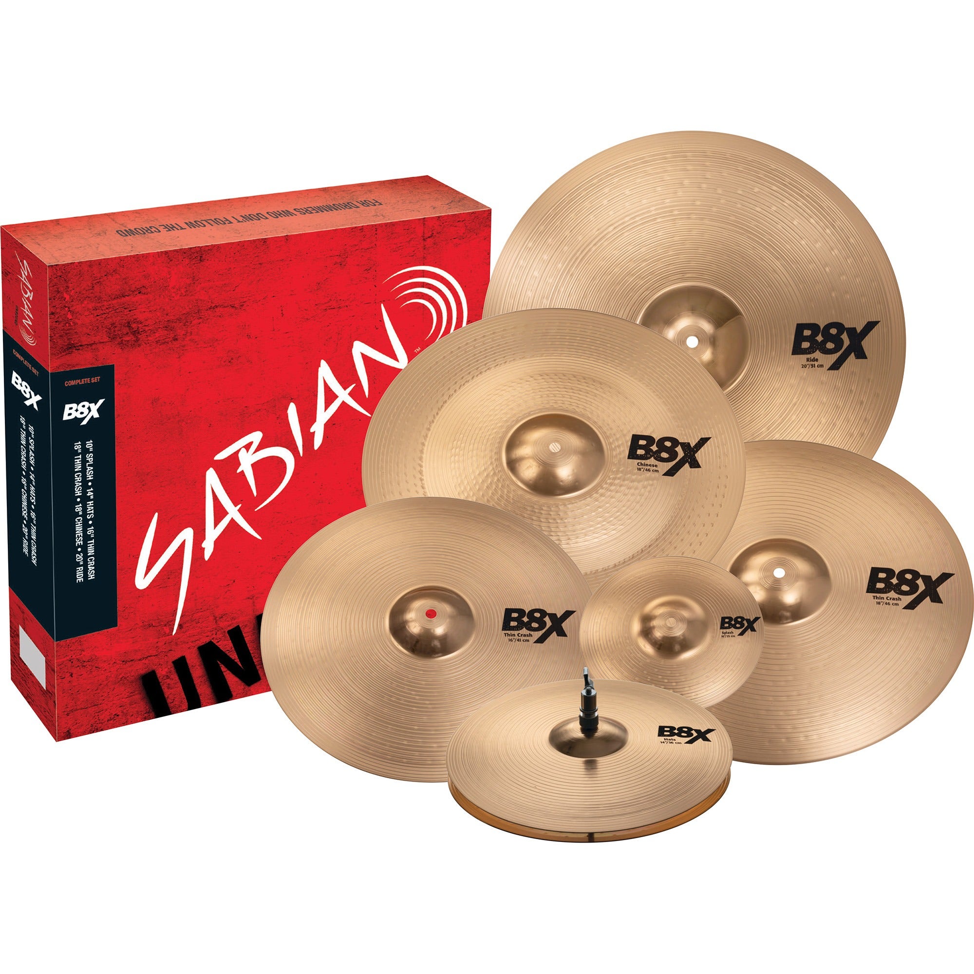 Sabian B8X Complete Set 14H/16-18TC/18Ch/20R/10Sp