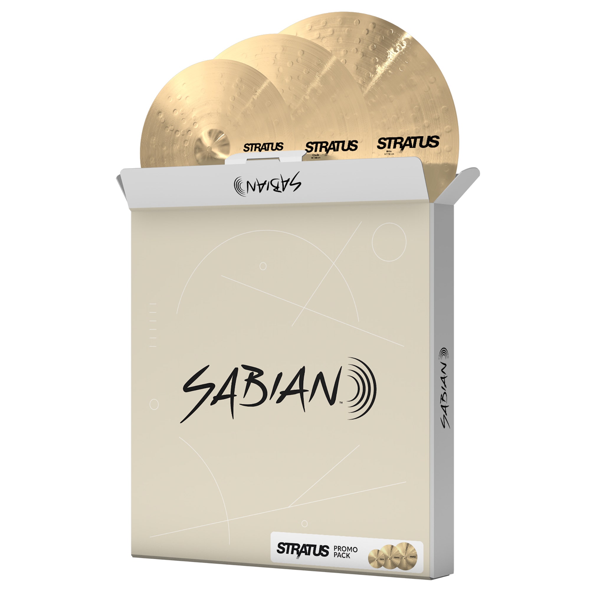 Sabian STRATUS Performace Cymbal Set 15 Hi-Hats 19 Crash 22 Ride
