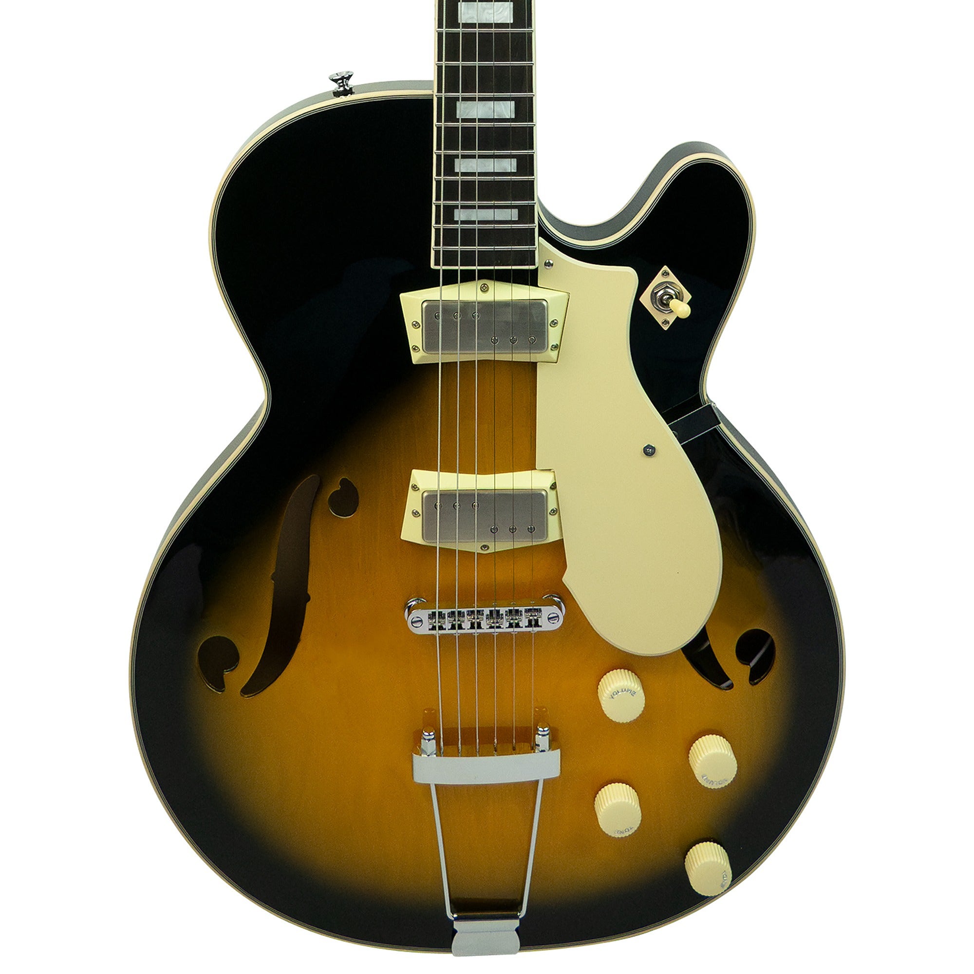 Silvertone 1446 Electric Guitar with Trapeze Tail Tobacco Sunburst