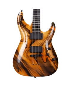 Schecter C-1 Hydro Dip Electric Guitar Golden Eclipse