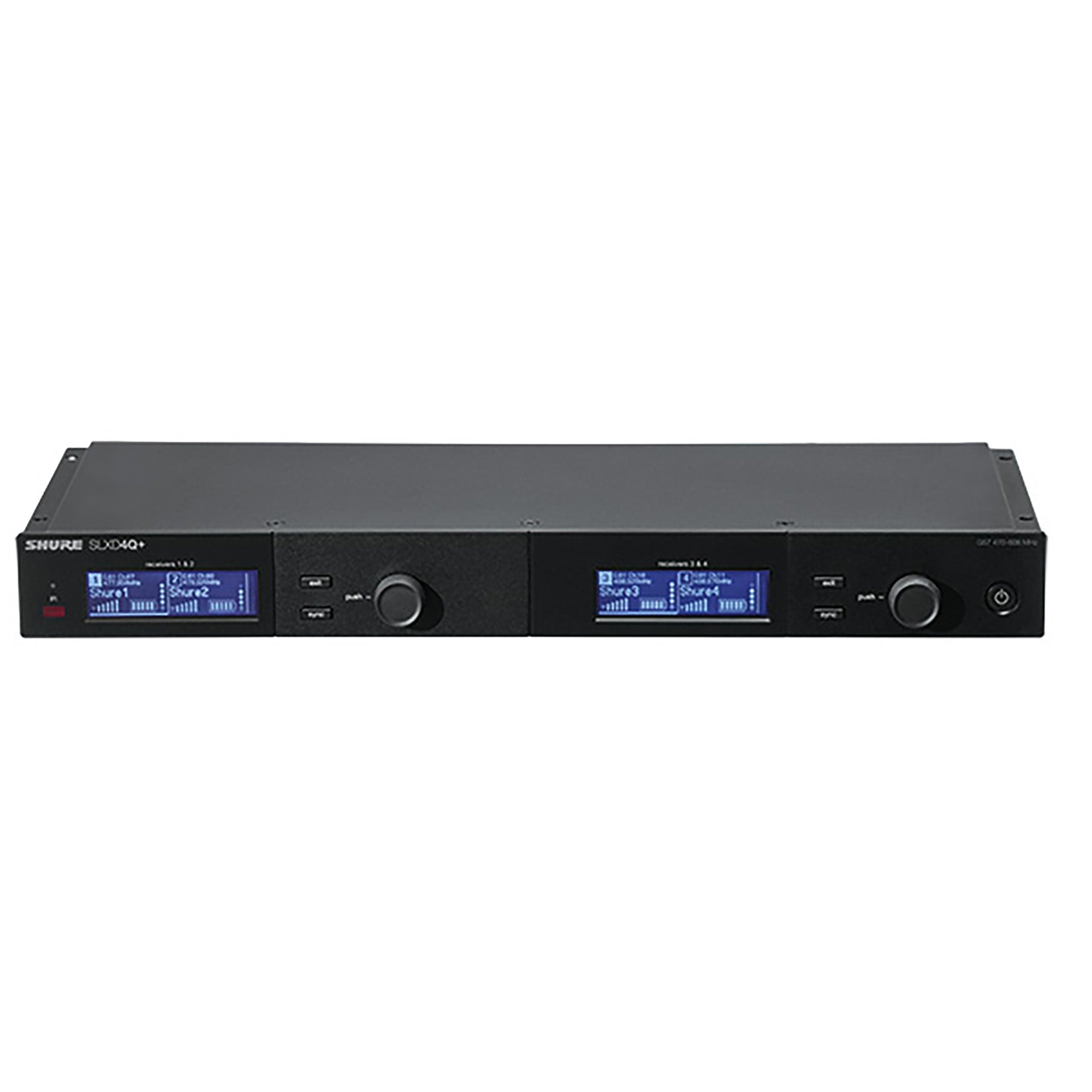 Shure SLXD4Q+ 4-Channel Rackmount Wireless Receiver Wide Band G57 (470 - 608 MHz)