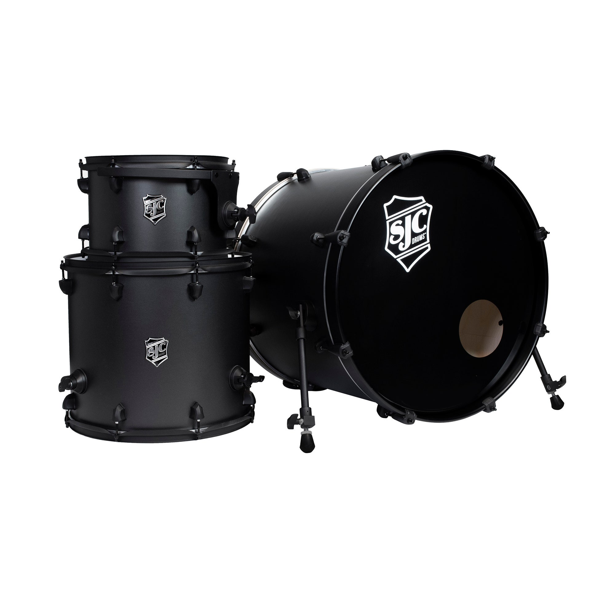 SJC Pathfinder 3-Piece Shell Kit Galaxy Grey Black Hardware
