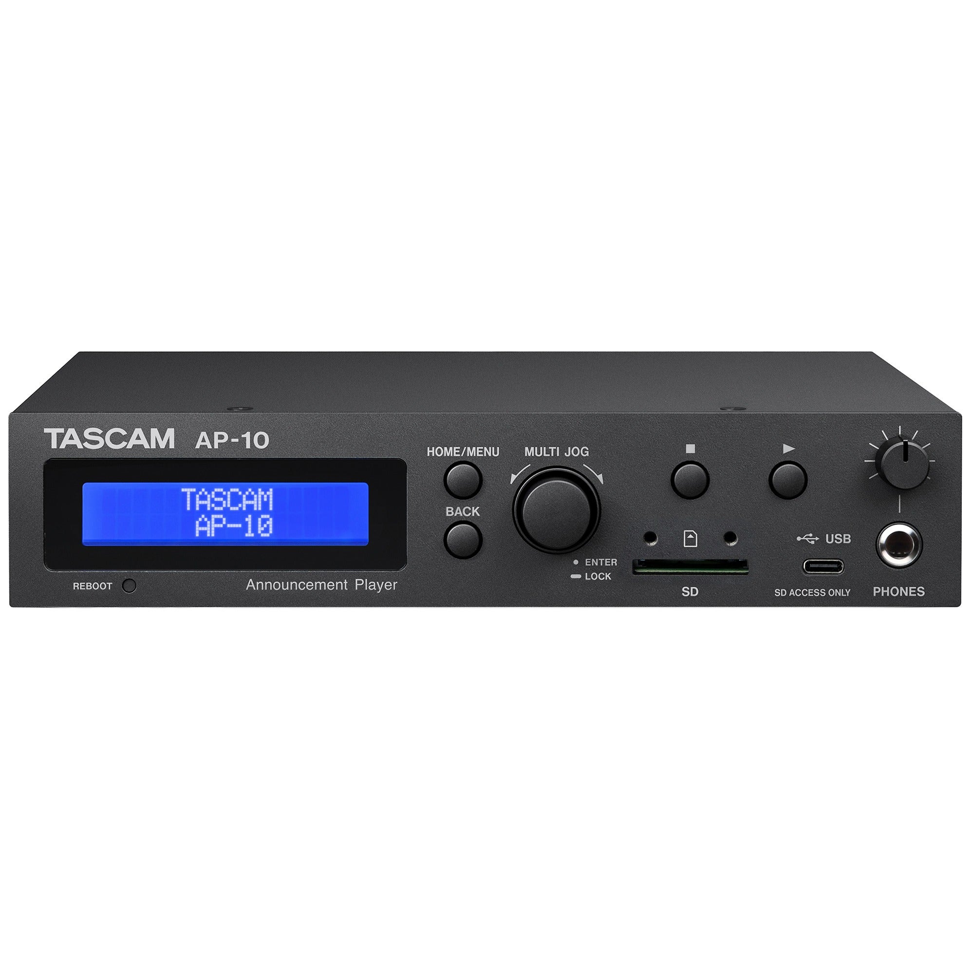 TASCAM AP-10 2-Channel Announcement SD Player with External Control