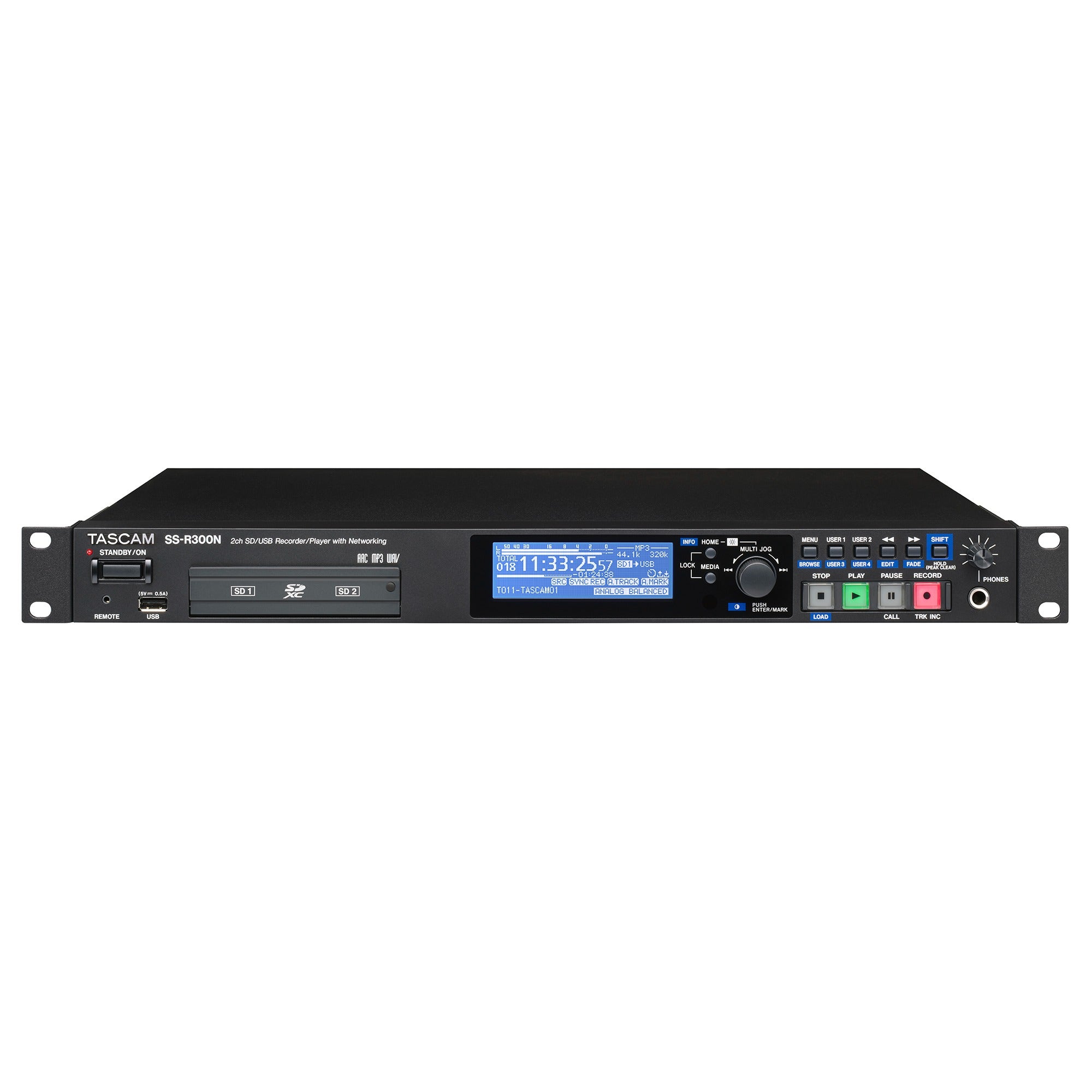 TASCAM SS-R300N Network-Enabled Solid-State SD Digital Audio Recorder/Player