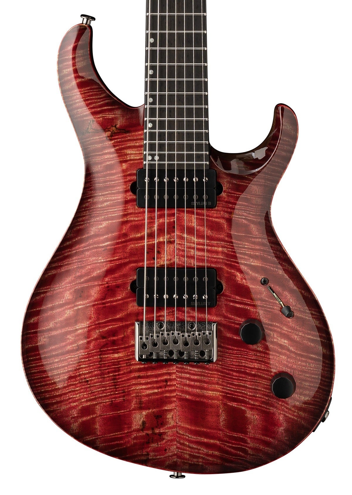 PRS Tekton SVN 7-String Electric Guitar with Gig Bag Fuchsia Aura Black Satin Neck