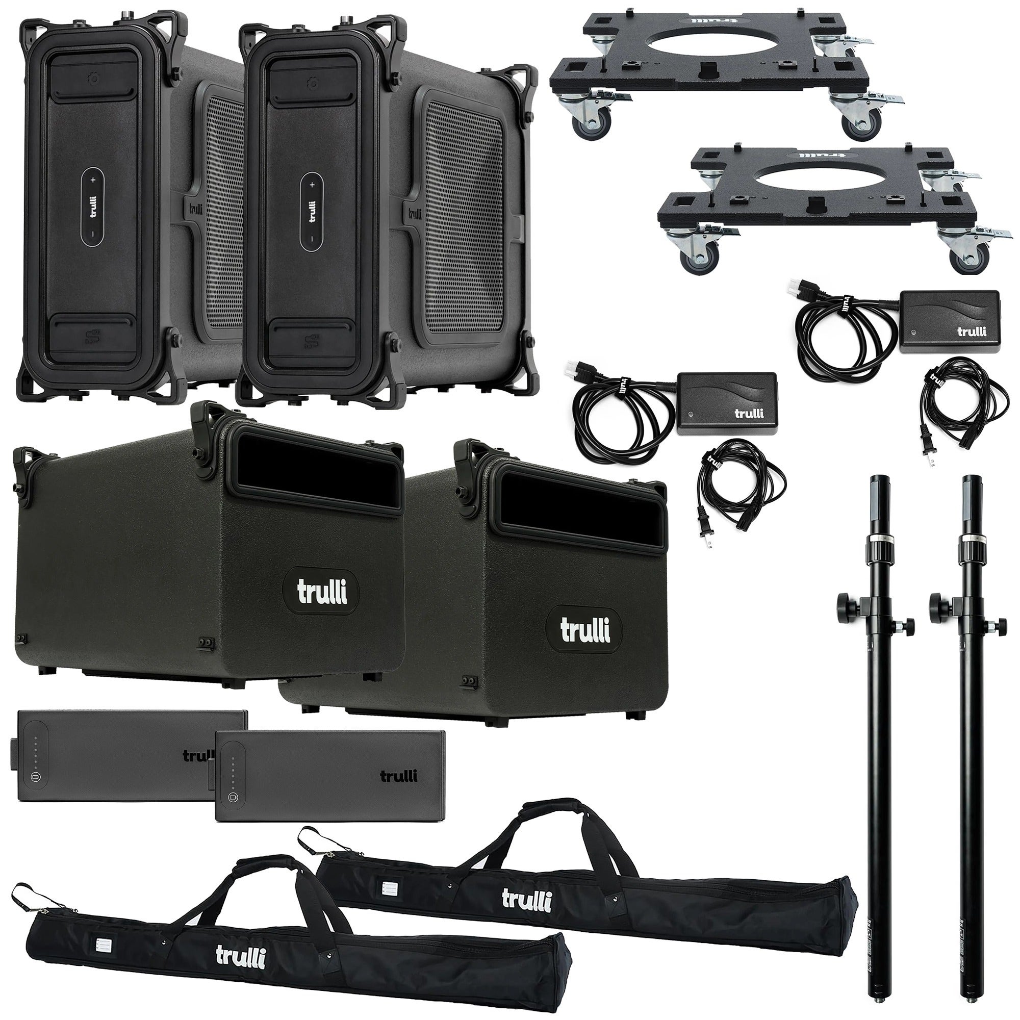 Trulli Audio BASS50 Complete Kit Single Sub Pair With Universal Ports and Spare Batteries