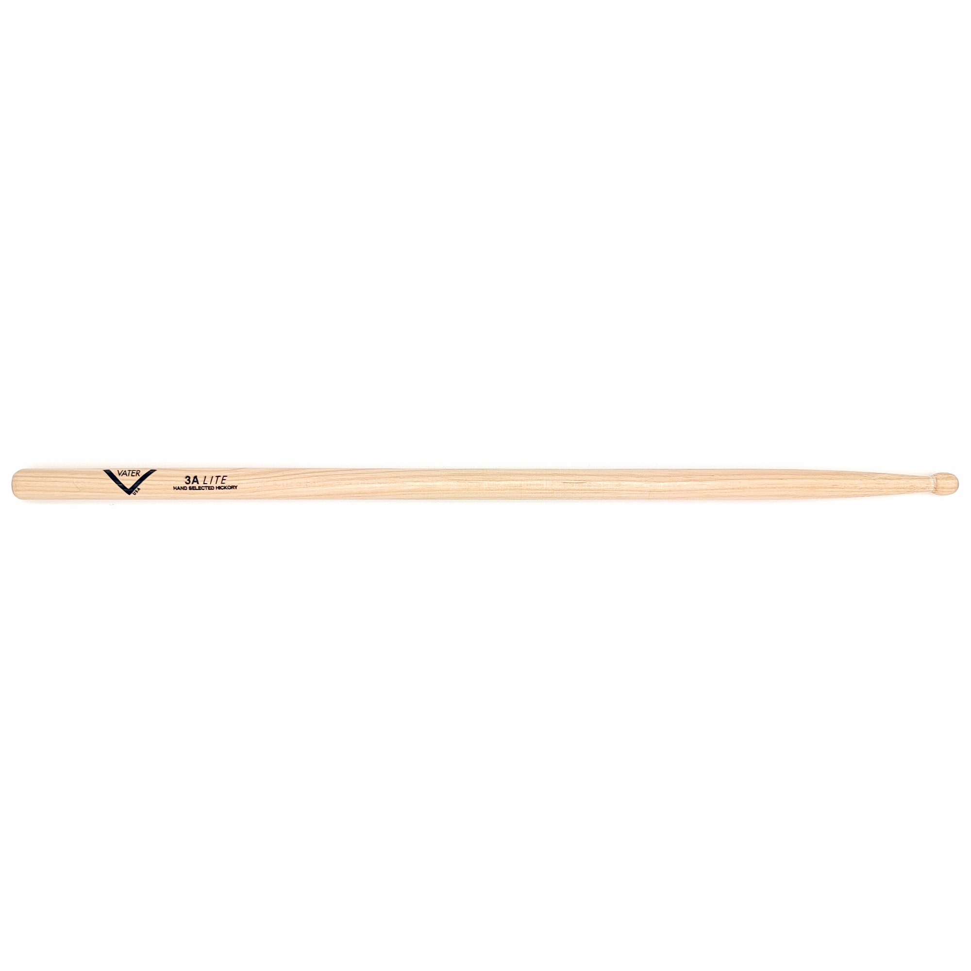Vater 3A Lite Hickory Wood Tip Drumsticks Pair