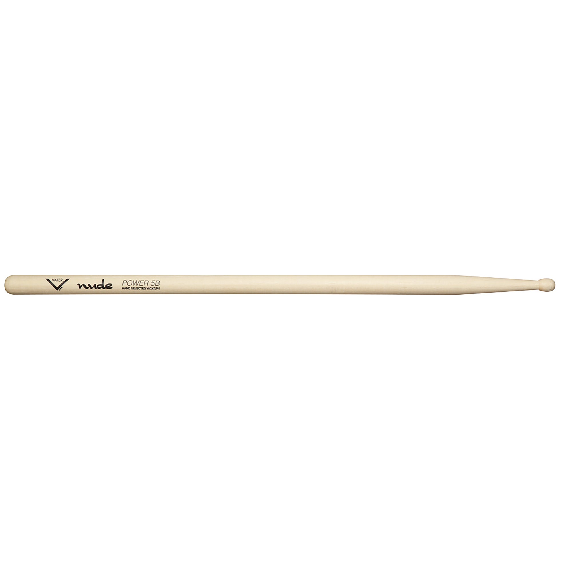 Vater Nude Power5B Hickory Wood Tip Drumsticks Pair