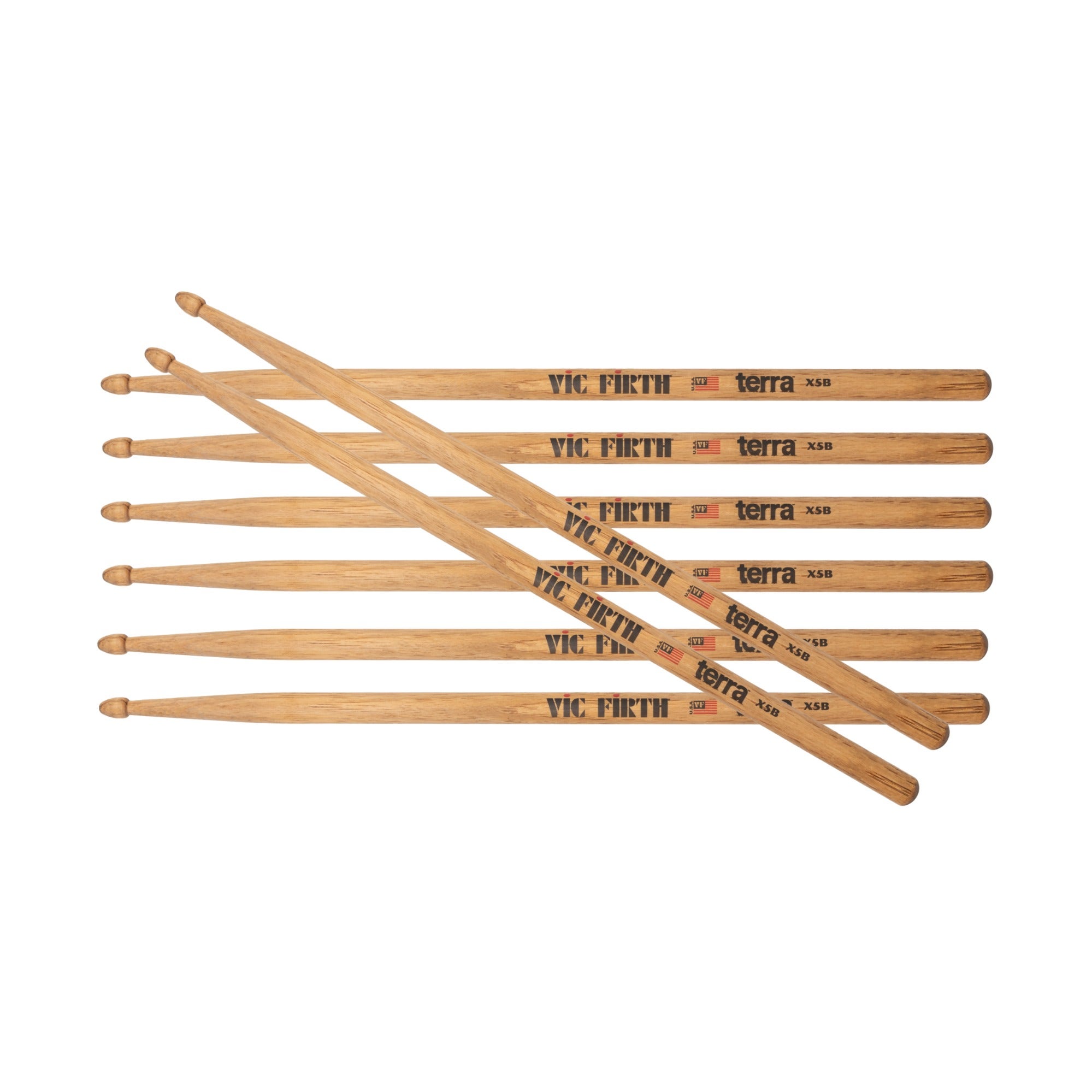 Vic Firth American Classic X5BT Terra Wood 4 Pair Drum Sticks
