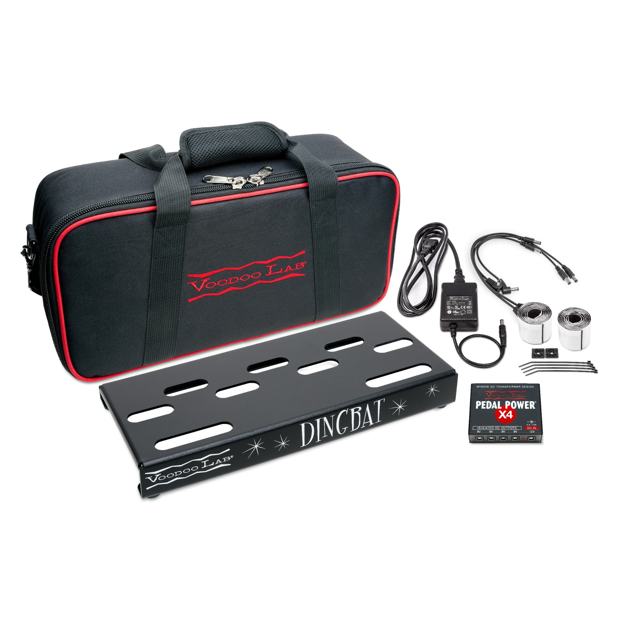 Voodoo Lab Dingbat Tiny Pedalboard with Pedal Power X4 and Gigbag