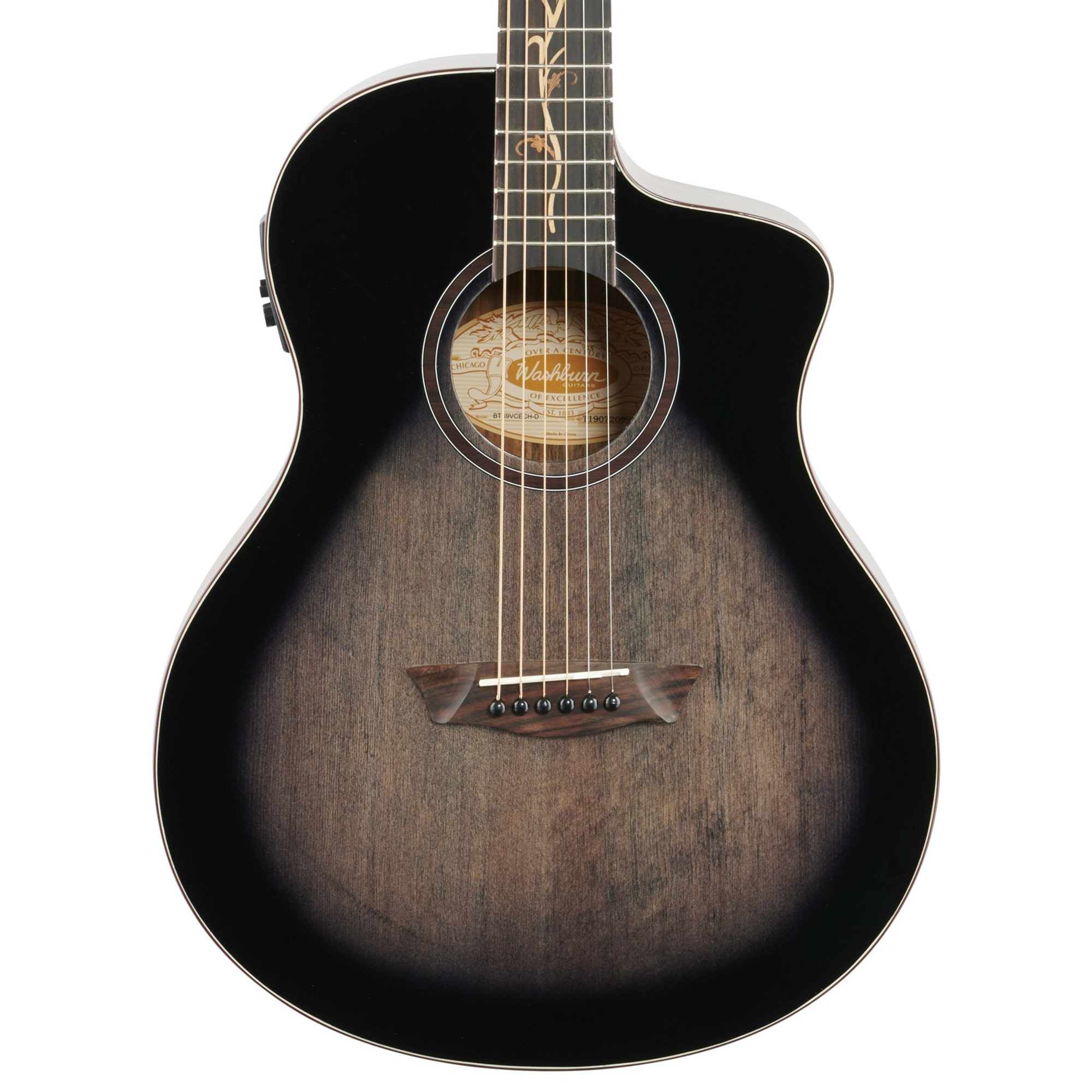 Washburn Bella Tono Vite S9V Acoustic Electric Guitar Charcoal
