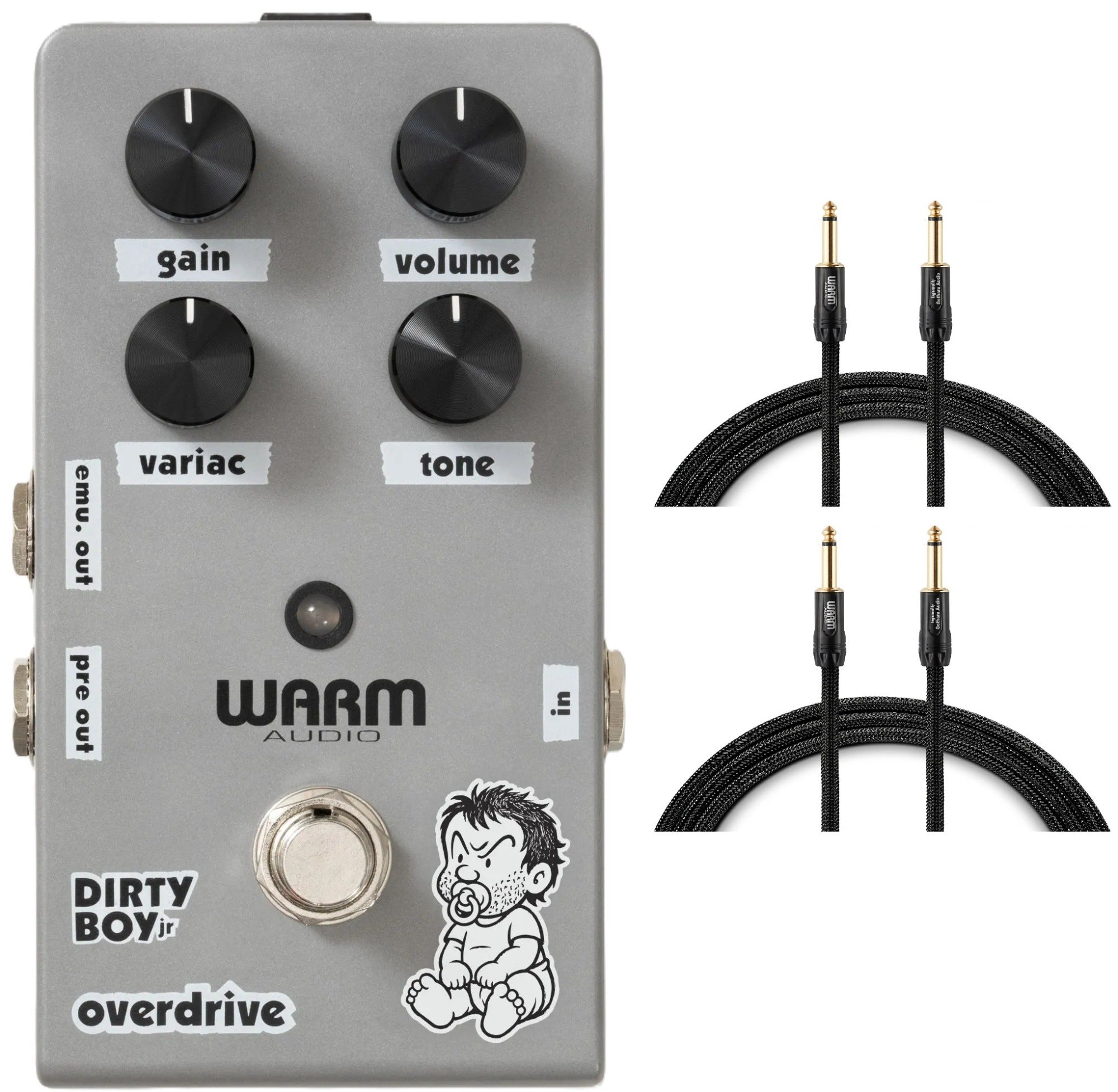 Warm Audio Dirty Boy Jr. Overdrive Guitar Pedal with Free Cables