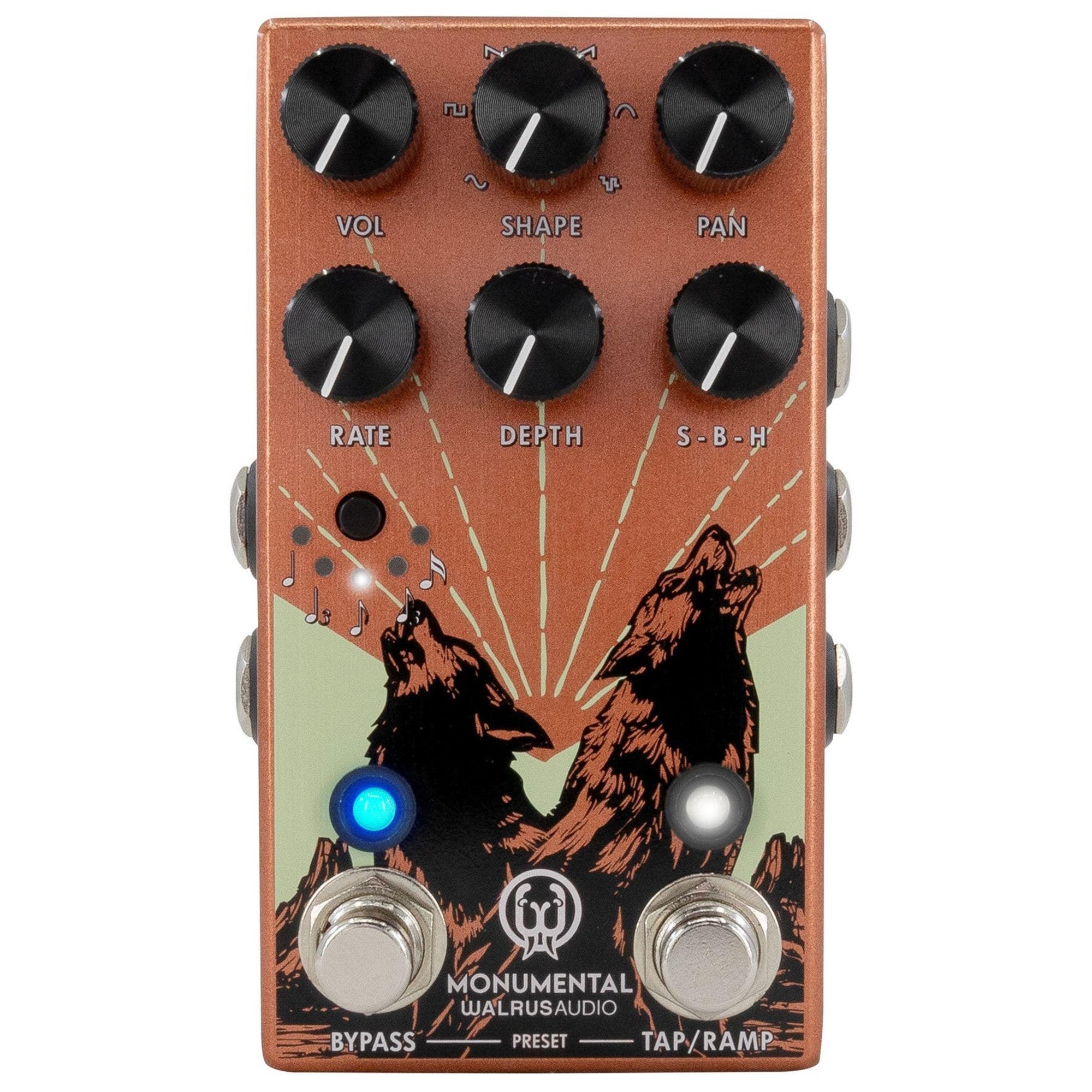 Walrus Audio Monumental Stereo Harmonic Tap Tremolo Pedal Orange