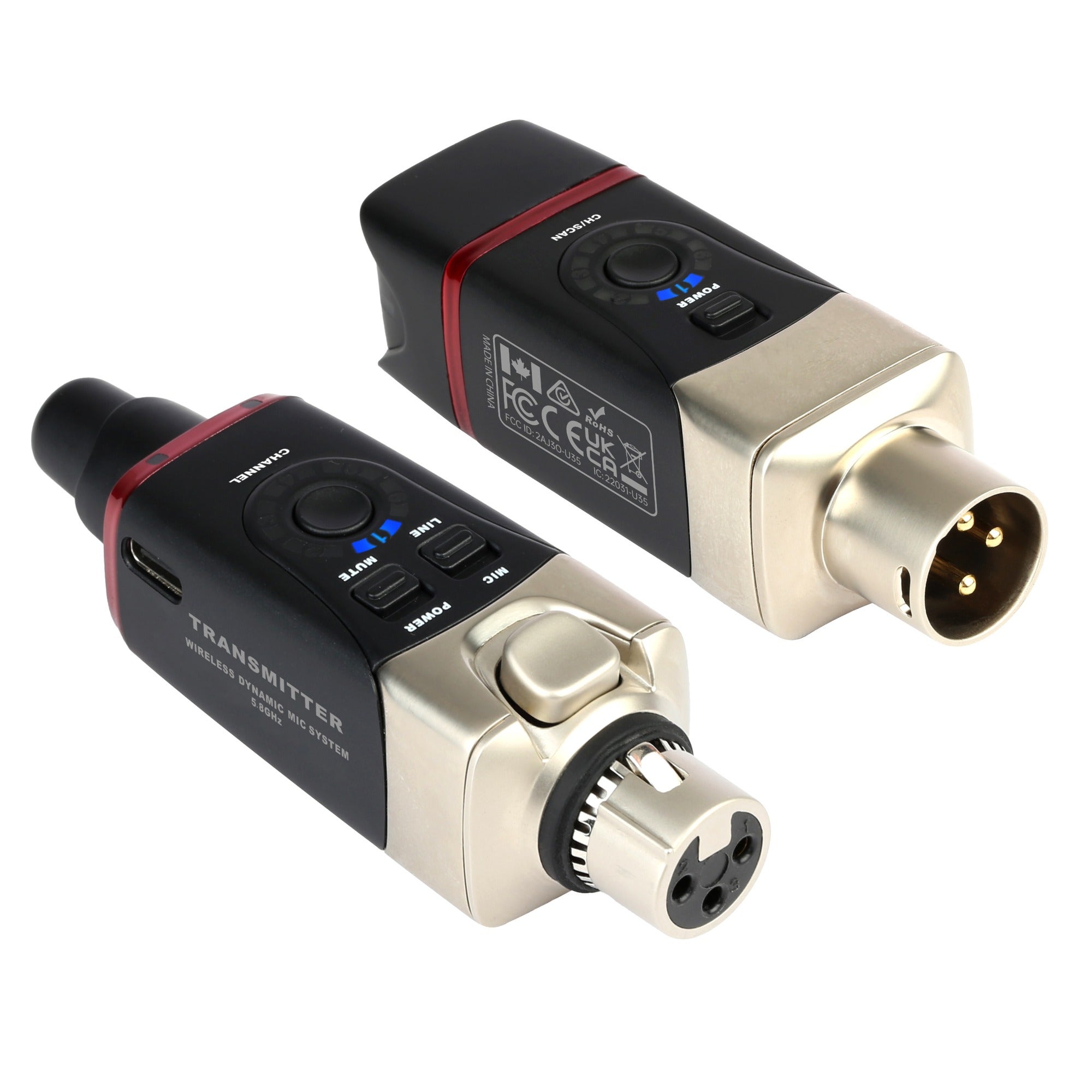Xvive U35 5.8GHz Digital Plug On Wireless System for Dynamic Microphones
