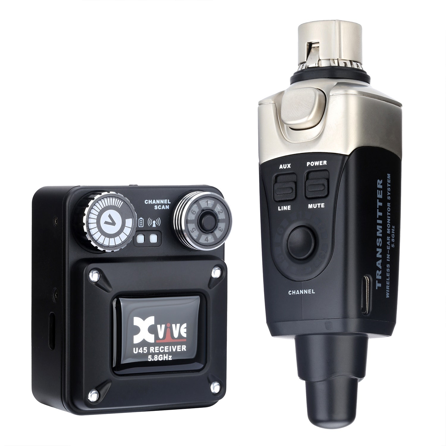 Xvive U45 Black 5 GHz Digital Wireless IEM In Ear Monitor System