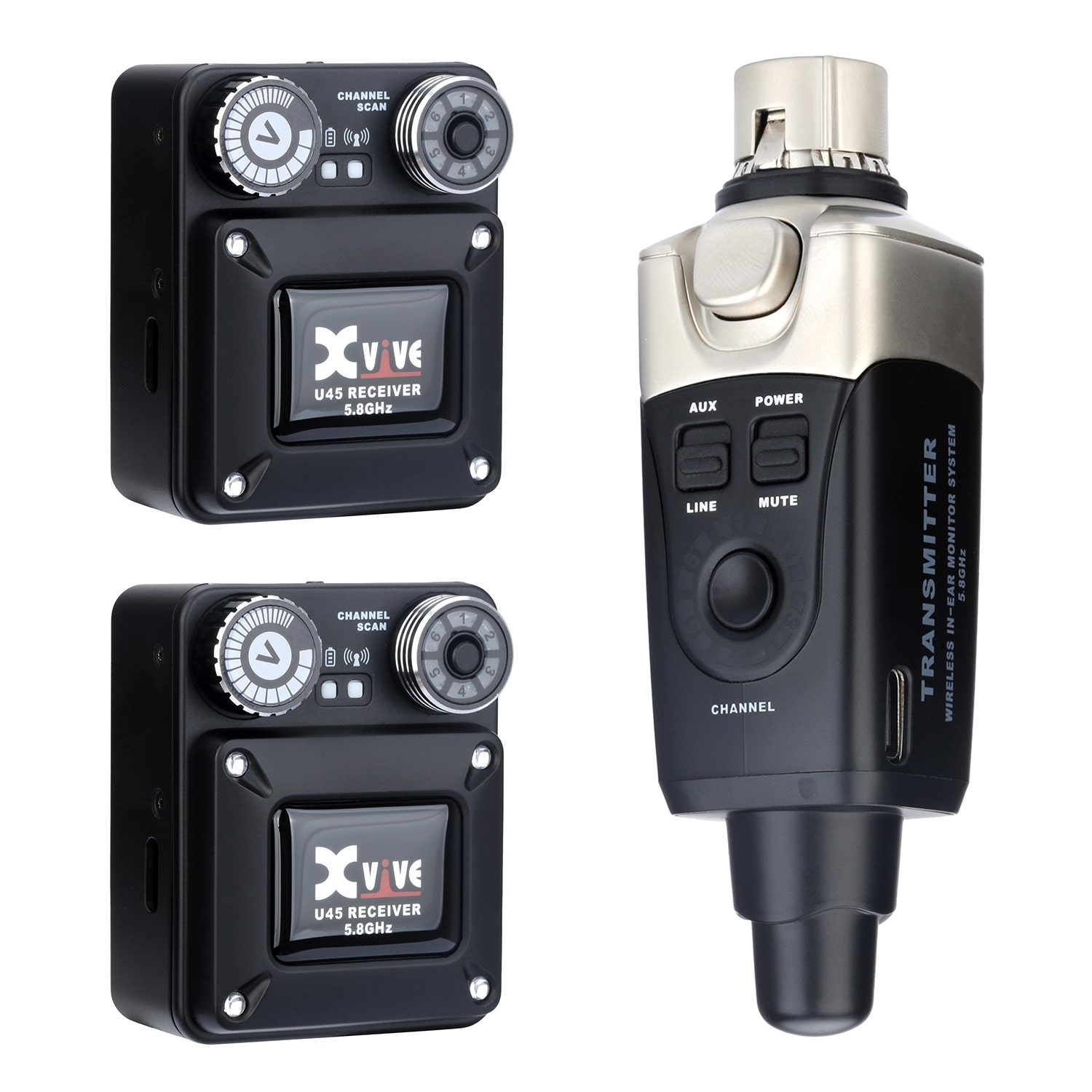 Xvive U45R2 Black Dual Digital Wireless IEM System