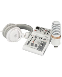 Yamaha AG03MK2 Live Stream Pack Mixer with Headphones and Mic in White