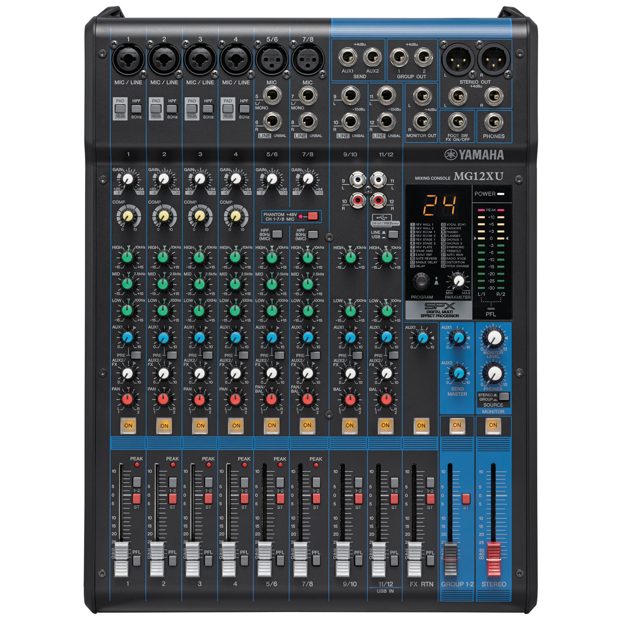 Yamaha MG12XU 12 Channel Stereo USB Mixer with Effects | American