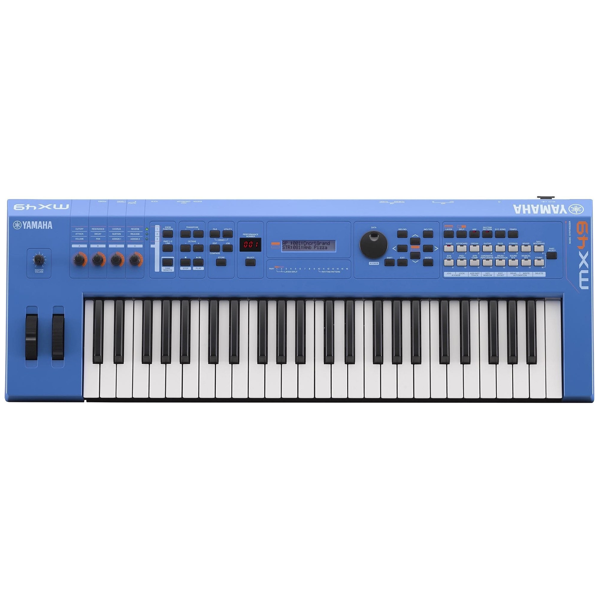 Yamaha MX49BU 49 Key Keyboard Synthesizer in Blue