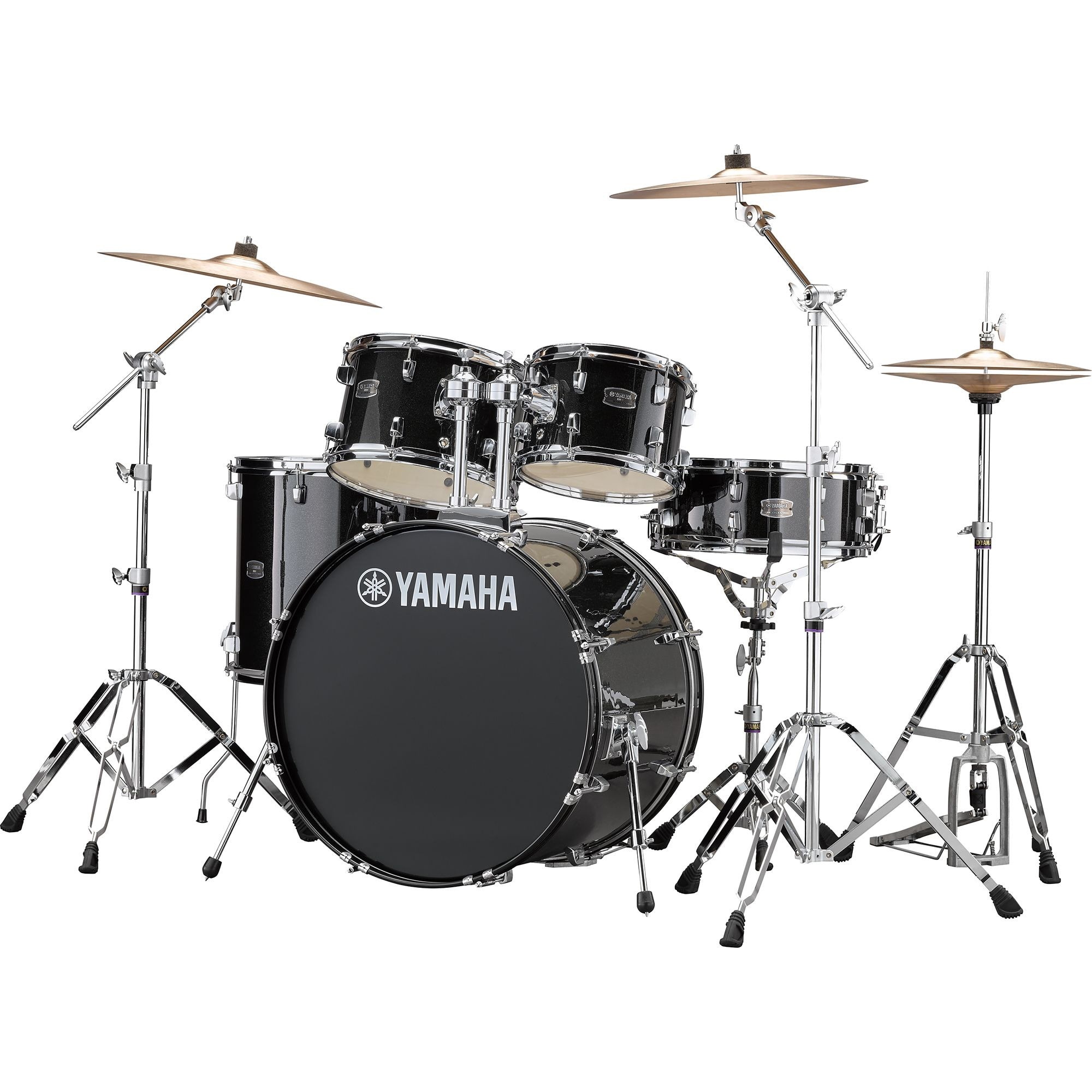 Yamaha Rydeen 5-Piece Shell Kit Drums Black Glitter