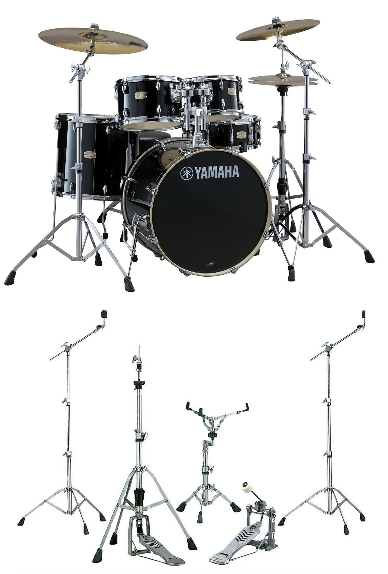 Yamaha SBP-2F5 Stage Custom Birch 5-Piece with HW780 Hardware Raven Black