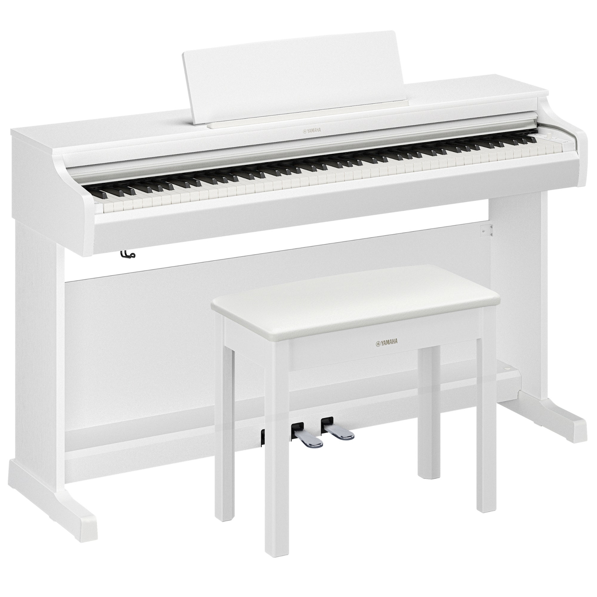 Yamaha YDP166 Digital Piano in White with Bench