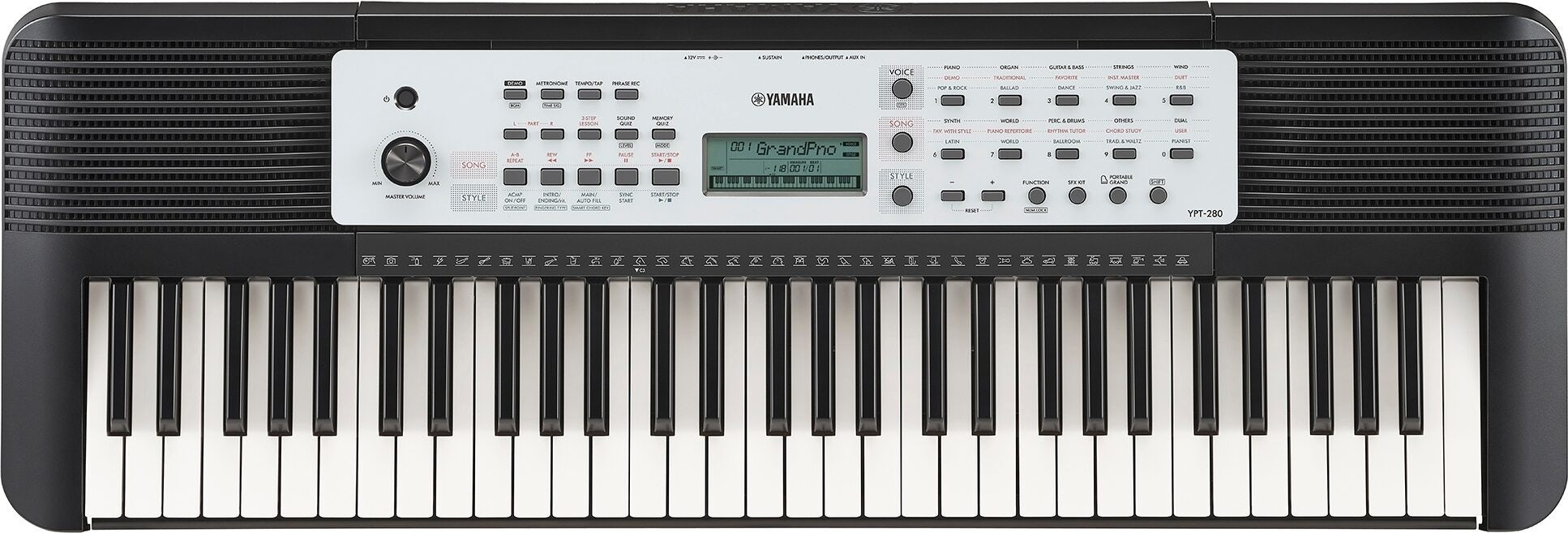 Yamaha YPT280 61-Key Portable Keyboard with Power Supply