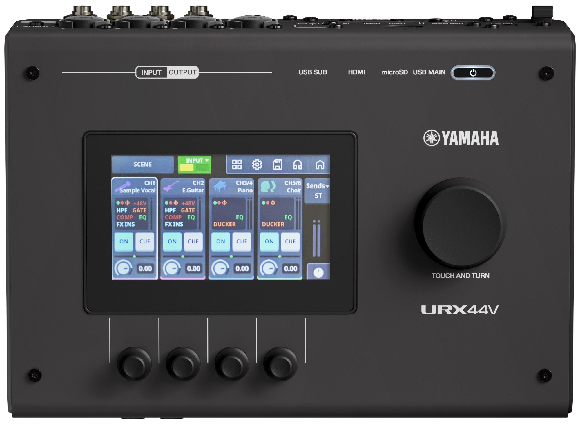 Yamaha URX44V USB Audio Interface with Touchscreen