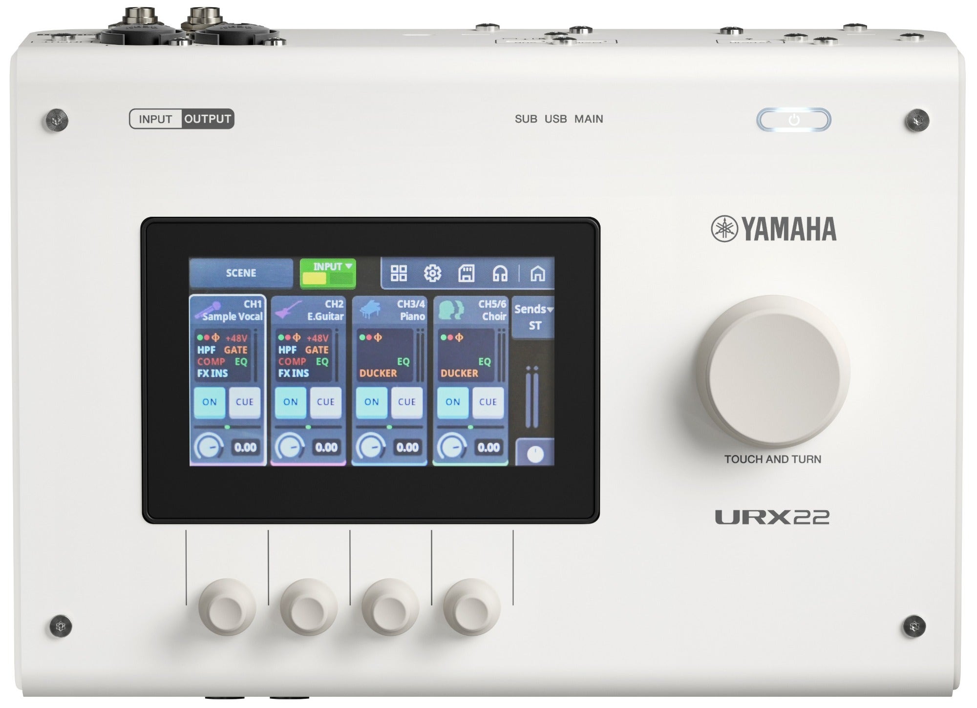 Yamaha URX22 USB Audio Interface with Touchscreen White