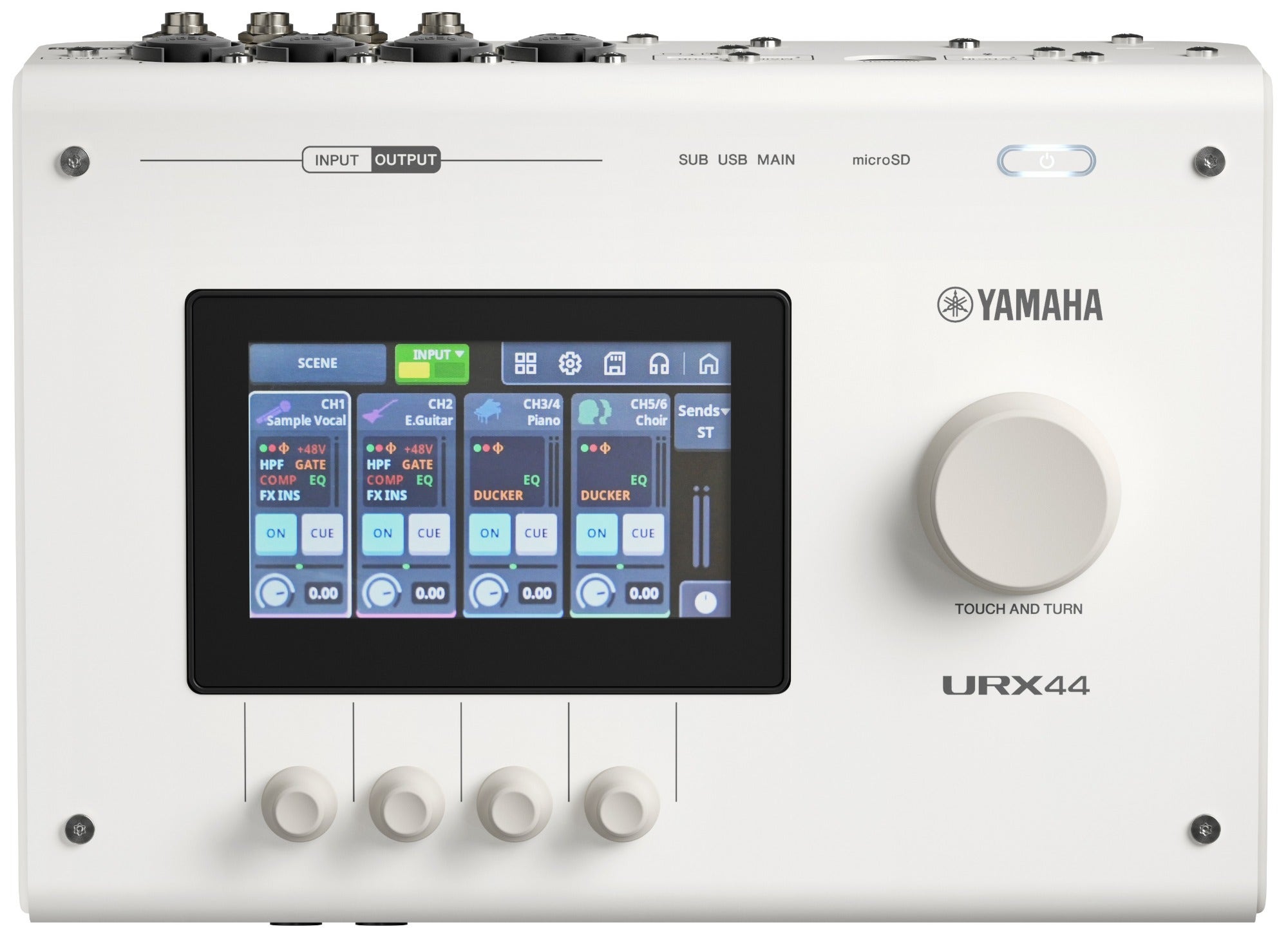 Yamaha URX44 USB Audio Interface with Touchscreen White