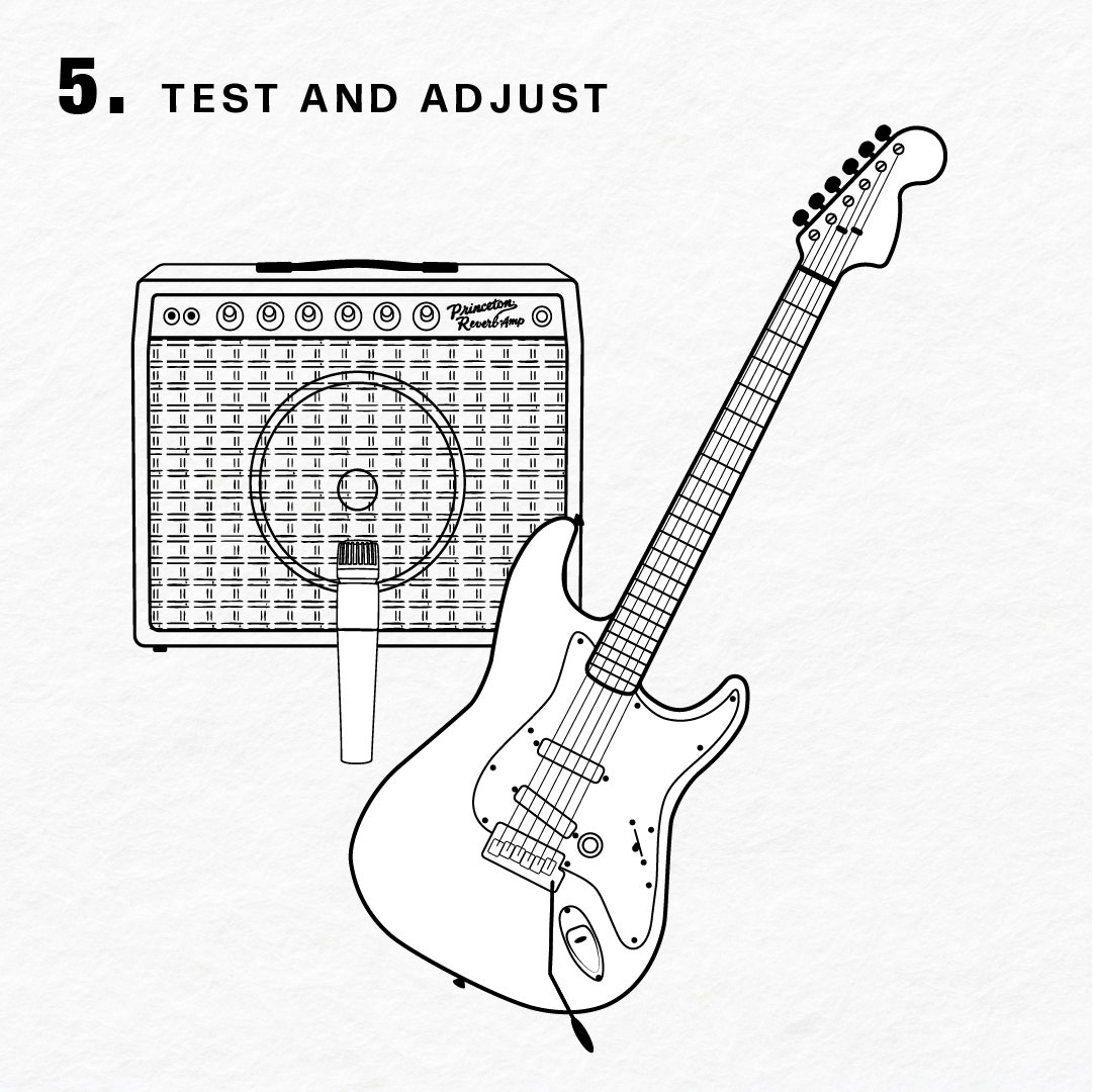 How to mic a guitar amp: test and adjust