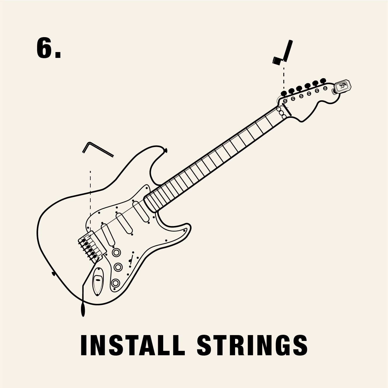 restringing a floyd rose electric guitar bridge