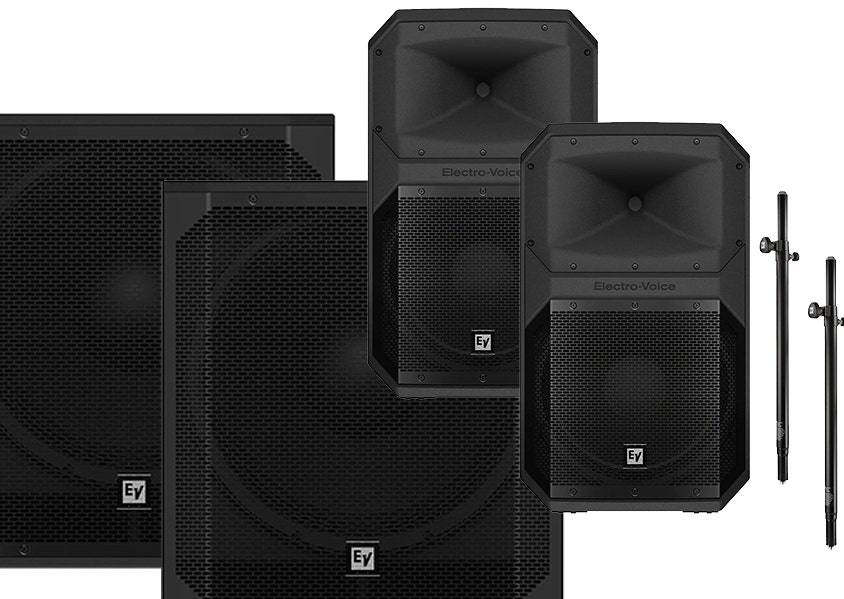 Electro-Voice EVIVA15P 118P Powered PA Bundle Precision Meets Power