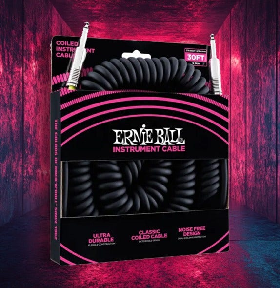Ernie Ball 30ft Coiled Instrument Cable