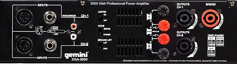Gemini XGA5000 5000 Watt Professional Power Amplifier | American