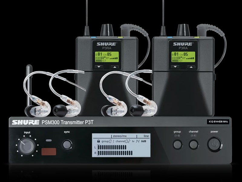Shure P3TRA215TW PSM 300 In Ear Wireless Twin Pack System Crystal-Clear Sound