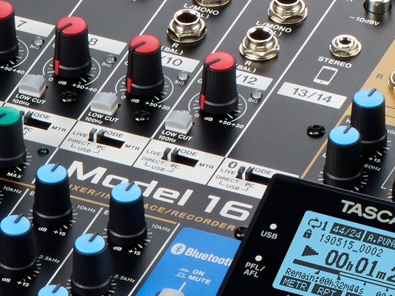 TASCAM Model 16 Mixer Polish Your Mix with Pro-Level Routing and Effects