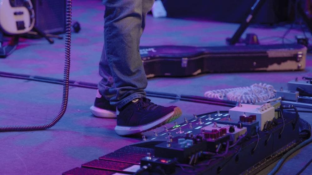 Dweezil Zappa's pedalboard American Musical Supply