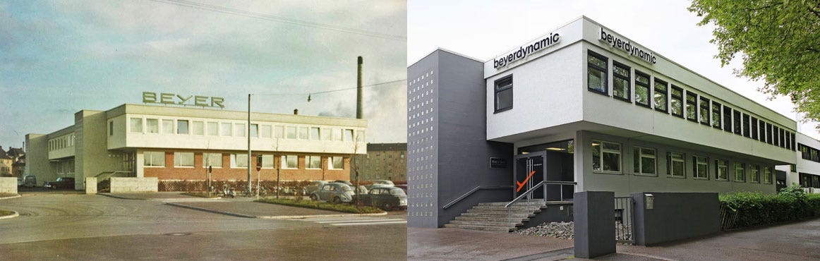 Beyerdynamic headquarters then and now