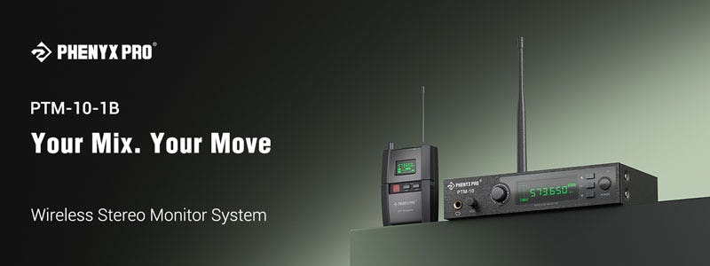 PTM-10-1B Your Mix. Your Move - Wireless Stereo Monitor System