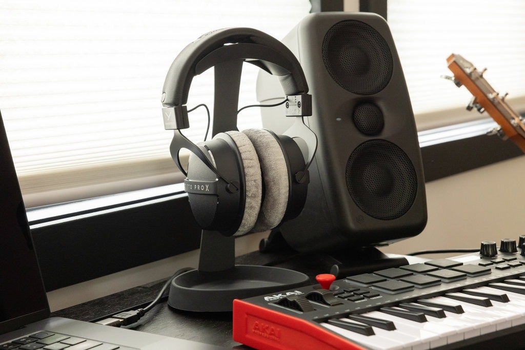 Headphones on a stand