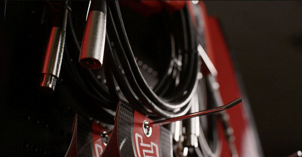 Closeup of Hosa cables