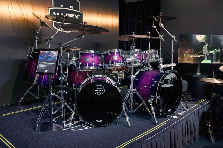 Photo of a Mapex drum set