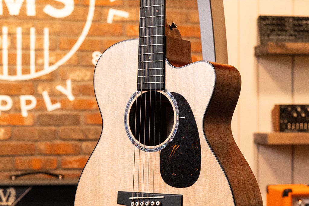 A Martin cutaway acoustic guitar in the AMS Studio