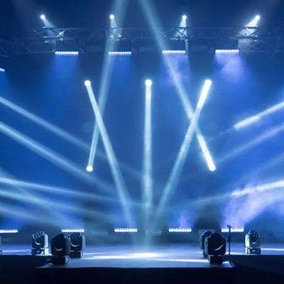 A stage with lighting.