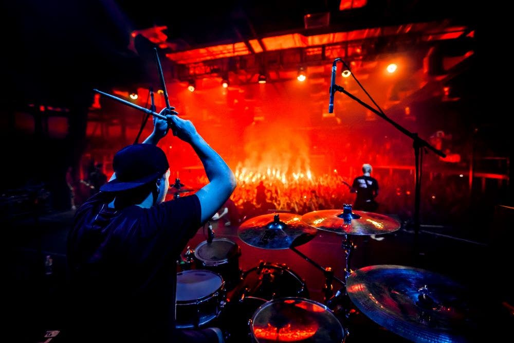 Drummer playing a rock concert
