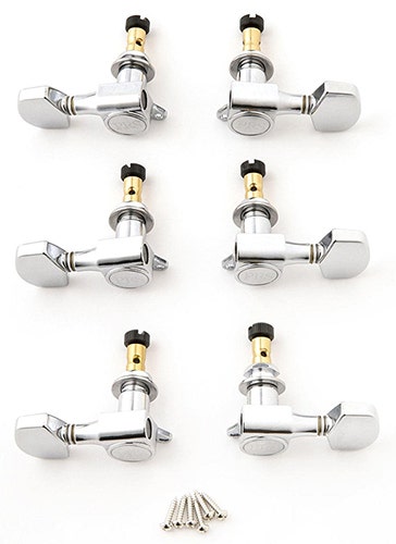 Chrome locking guitar tuning machines, set of six