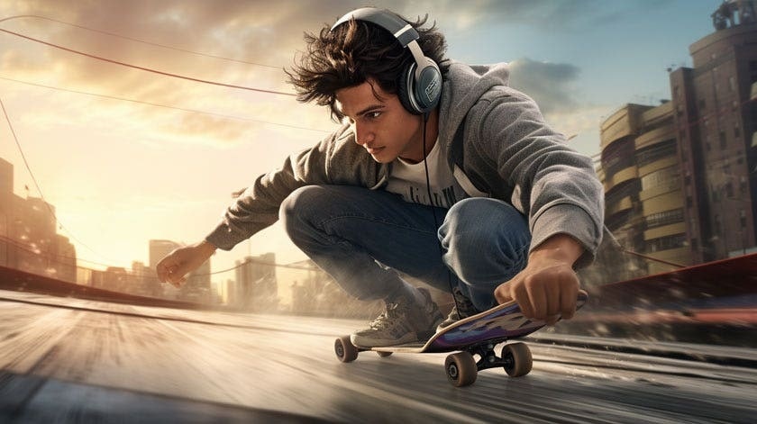 skateboarding-with-headphone